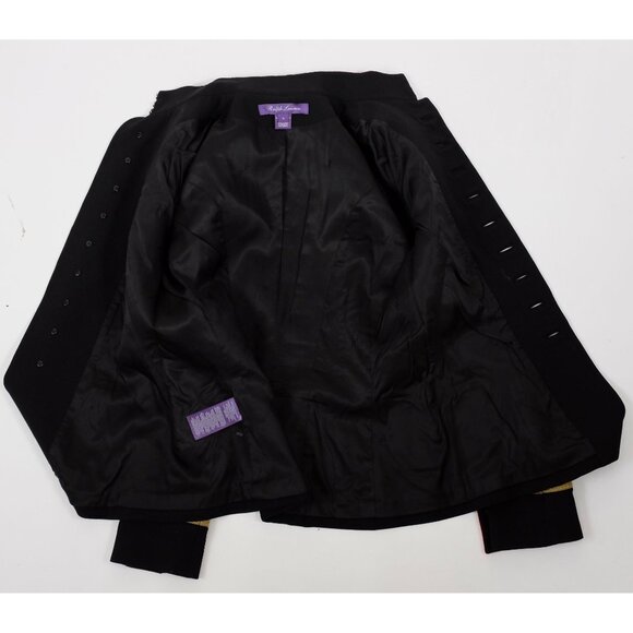 Ralph Lauren Purple Label Collection jacket sz 6 officers black red logo button - Picture 3 of 14